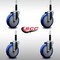 Service Caster 5'' SS Blue Poly Wheel Swivel 3/4'' Expanding Stem Caster Set, 4PK SCC-SSEX20S514-PPUB-BLUE-34-4 - alternate 4